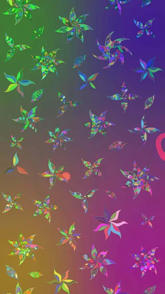 Mor ve yeşil renklerde zarif çiçek buketi suluboya. Düz Çiçek Elementleri Tasarımı. Renkli Bahar Teması eskiz kalıbı. Raster illüstrasyonu.