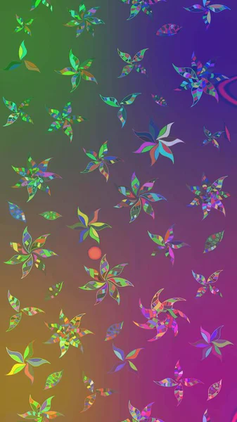 Raster illüstrasyonu. Tomurcukları papatya çiçekleri olan sevimli bir çiçek deseni. Miles Fleur, süslü püslü bir süs. Kumaş, tekstil, duvar kağıdı baskısı için. Eski usul. Taslak arkaplan.