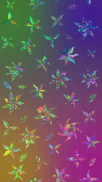 Güzel kumaş deseni. Raster suluboya çiçek deseni, narin çiçekler, mor ve yeşil çiçekler, tebrik kartı şablonu..