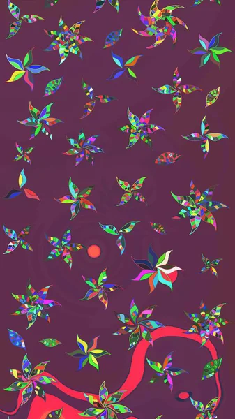 Organik motif arka planı. Çizim kalıbı. Raster illüstrasyonu. Ultraviyole kumaş deseni.