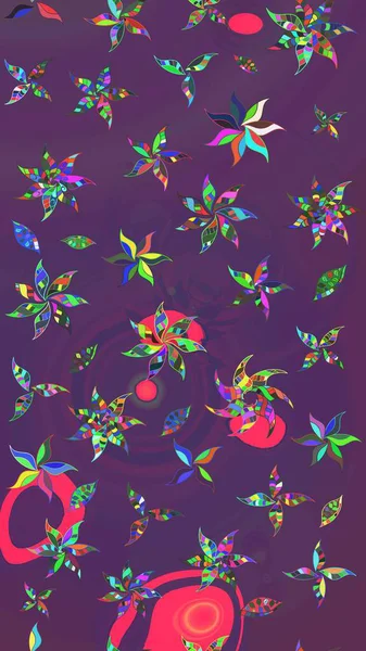 Küçük çiçekli şirin bir desen. Çiçek ve yapraklı çiçek deseni. Raster illüstrasyonu.