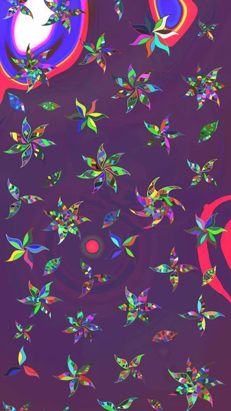 Mor ve mor renkte zarif çiçek buketi suluboya. Düz Çiçek Elementleri Tasarımı. Raster illüstrasyonu. Renkli Bahar Teması çizim şablonu.