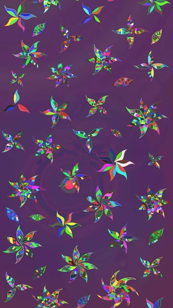 Moda baskıları için zarif bir şablon. Motley illüstrasyonu. Çiçekli yaz çiçekleri. Küçük çiçekte güzel bir desen. Küçük renkli çiçekler. Çizim.