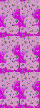 Çiçekli güzel suluboya desen. Raster illüstrasyonu. Nötr ve morumsu renklerde.