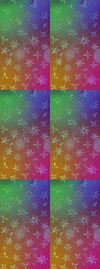 Çiçekli karalama şeklinde Raster çiçek deseni. Yumuşak, bahar çiçekli arka plan. Kahverengi ve mor renkte çiçekler.