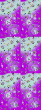 Çiçek arkaplan. - Menekşe ve nötr çiçekler. Çiçek kolajı. Çiçek kompozisyonu. Doğa. Raster deseni. Küçük çiçekte güzel desen var..