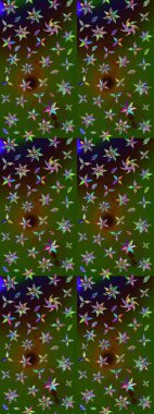 Tomurcukları papatya çiçekleri olan sevimli bir çiçek deseni. Eskiz geçmişi. Raster illüstrasyonu. Kumaş, tekstil, duvar kağıdı baskısı için. Eski usul. Miles Fleur, dandik süs.