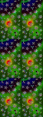 Küçük çiçekteki sevimli çiçek deseni. Raster illüstrasyonu. Tony 'nin kumaş kalıbını çiz. Modaya uygun kumaş deseni.