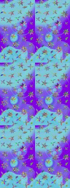 Raster güzel bir çiçek deseni çizmiş. Bahar mevsimi. Tatil havası. Nazik romantik baskı.