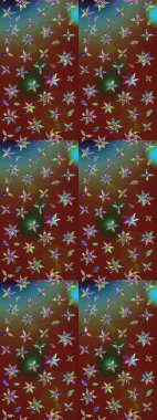 Eskiz arkaplan modeli. Vadinin çiçekleri kahverengi ve kırmızı renklerde. Suluboya, elle çizilmiş. Raster - stok.