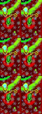 Çiçekli el çizimi çizimi deseni. Modern gelişim kırmızı ve yeşil raster arka plan duvar kâğıdı resimleme klasik çizgili iz sürme desenli çiçekler, çiçekli süsler.