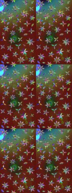 Şirin çiçek elementleri. Raster illüstrasyonu. Taslak desenli, modaya uygun kumaş deseni. Renkli Bahar Teması eskiz kalıbı. Düz Çiçek Elementleri Tasarımı.