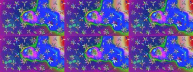 Mavi ve mor renkli yapraklı yabani çiçekler. Suluboya, elle çizilmiş. Raster illüstrasyonu. Taslak arkaplan deseni.