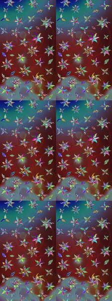 Raster Illustrasyon 'daki Çiçek Deseni' nin son moda çizimi. Güzel kumaş deseni. Renkli Yaz Temalı eskiz kalıbı. Düz Çiçek Elementleri Tasarımı.