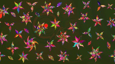 Desen, çizim, çiçek sınırı. Eski moda arka plan. Güzel, parlak, pürüzsüz kumaş, tuval. Çiçek çelengi. Kıvırcık, parlak örgü. Raster illüstrasyonu.