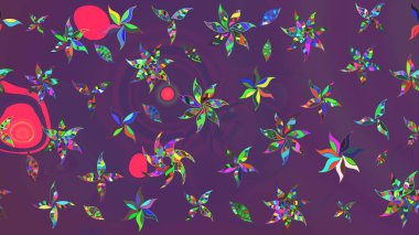 Mor ve mor renkli çiçekler. Elle boyanmış suluboya resim çizimi çiçekler ve bitkiler.