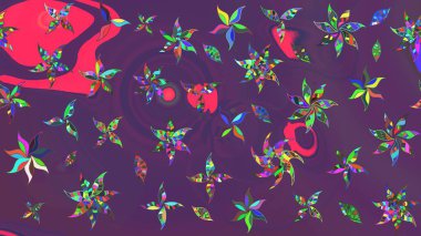 Çiçekli eskiz deseni. Mor ve mor renkli çiçekler. Suluboya çizimi. El çizimi.