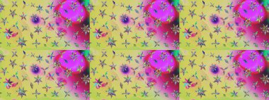 Çiçekli yaz çiçekleri. Küçük çiçekte güzel bir desen. Küçük renkli çiçekler. Moda baskıları için zarif bir şablon. Motley illüstrasyonu. Çizim.