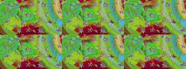 Çiçek desenli çizim. Raster illüstrasyonu. Asya tekstil tarzında. Güzel kumaş deseni. Renkli Bahar Teması eskiz kalıbı. Düz Çiçek Elementleri Tasarımı.