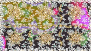 Çizgi sanatı tasarım şablonu için kusursuz sınır. Davetiyeler, kartlar, web sayfası için Raster illüstrasyon. Gri ve nötr renklerde altın element. Doğu tarzı element. Altın çizgili çiçek dekoru.