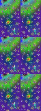 Doğum günü kartı ya da düğün davetiyesi. Mavi ve yeşil renklerde. Suluboya çiçek buketi. Çiçekli tebrik kartı. Çiçek arkaplan. Raster illüstrasyonu.