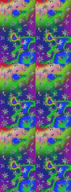 Raster illüstrasyonu. Taslak dekoratif arka plan, çiçek mandala. Çiçek. Yeşil ve mavi renklerde.