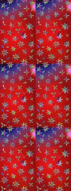 Kırmızı ve mor renkli çiçekler suluboya tarzında. Kırmızı ve menekşe rengi çiçekli çizim deseni.