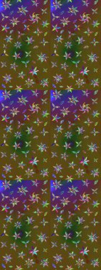 Raster suluboya çiçek deseni, narin çiçekler, yeşil ve kahverengi çiçekler, tebrik kartı şablonu. Güzel kumaş deseni.