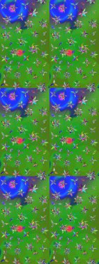 Eski usul küçük çiçekli şirin bir eskiz deseni. Raster illüstrasyonu. Kumaş, duvar kağıdı ve kağıt üzerine baskı yapmak için gelişen arka plan. Moda arka planında parlak buketler.