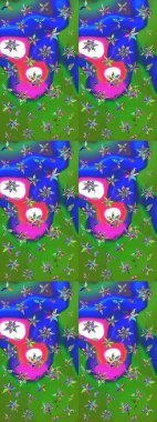 Raster deseni. Küçük çiçekte güzel bir çiçek deseni var. Çiçekli çiçek deseni, suluboya..