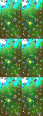 Sketch pattern with fantasy flowers, natural wallpaper, floral decoration curl illustration. Home decor. Paisley print hand drawn elements.