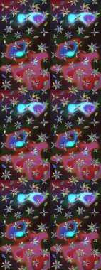 Düz Çiçek Elementleri Tasarımı. Gri ve kahverengi renkli çiçekler. Renkli Bahar Teması eskiz kalıbı. Raster illüstrasyonunda çiçek deseni çizimi.