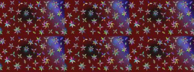 Raster illüstrasyonundaki çiçek desenli çizim. Kırmızı ve kahverengi renkte çiçekler.