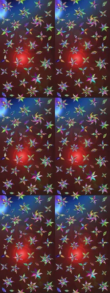 Raster illüstrasyonu. Asya tekstil tarzında. Düz Çiçek Elementleri Tasarımı. Çiçek desenli çizim. Renkli Bahar Teması eskiz kalıbı. Kahverengi ve mor renkte çiçekler.