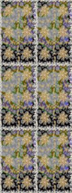 Süslü dekorasyon. Raster illüstrasyonu. Damask altın soyut çiçek gri renklerde pürüzsüz desen.