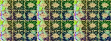 Tasarım için Damask çizim kalıbı. Yeşil renkler ve altın elementler üzerine Raster çizim deseni.