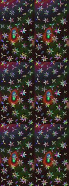 Güzel karalamalı çiçek desenli çizim. Güzel kumaş deseni. Raster illüstrasyonu. Küçük çiçekte sevimli çiçek deseni var..