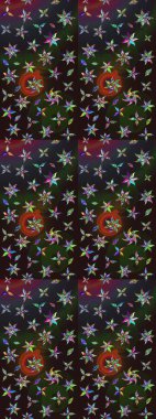 Gri ve kahverengi renkli çiçekler. Kumaş desenli papatya çiçekleri ayrıntıları.