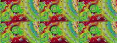 Çiçeksel fantezi tasarımı ve parlak bir arka plan çizimi. Renkli Bahar Teması eskiz kalıbı. Düz Çiçek Elementleri Tasarımı.