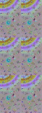 Gri ve nötr renklere karalamalar çizilmiş çiçek deseni. Raster illüstrasyonu.