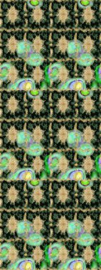 Geleneksel oryantasyon süsü. Klasik Raster altın desenini çiz. Klasik klasik klasik arka plan. Yeşil renkler ve altın elementler üzerine çizim. Raster illüstrasyonu.