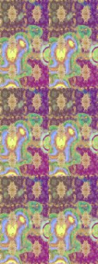 Barok tarzında altın çiçekli süs. Altın çiçekli eskiz deseni. Damask arkaplanı. Tarafsız renklerdeki altın element.