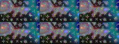 Tomurcukları çiçek olan sevimli bir çiçek deseni. Eskiz geçmişi. Raster illüstrasyonu. Kumaş, tekstil, duvar kağıdı baskısı için. Eski usul. Raster..