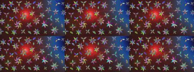 Çiçekli eskiz çizimi. Renkli Yaz Temalı eskiz kalıbı. Düz Çiçek Elementleri Tasarımı. Kahverengi ve mor renkte çiçekler.