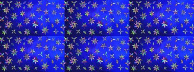 Çiçek deseni. Raster illüstrasyonu. Chichi 'nin kumaş kalıbını çiz. Renkli Bahar Teması eskiz kalıbı. Düz Çiçek Elementleri Tasarımı.