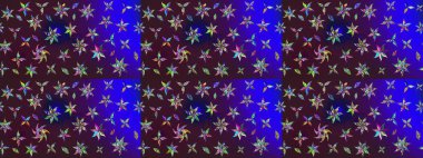 Küçük kahverengi ve mavi renkte güzel bir besin torbası deseni, çiçekler. Millefleur 'lar. Tekstil, kumaş, kapaklar, duvar kağıtları, baskı, paket, koleksiyon defteri, örgü, dekupaj için çiçek arkaplanı..