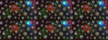 Düz Çiçek Elementleri Tasarımı. Gri ve kahverengi renkli çiçekler. Çiçekli çiçek deseni, suluboya. Renkli Bahar Teması eskiz kalıbı. Raster illüstrasyonu.