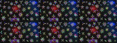 Gri ve mavi renklerde. Küçük çiçekteki sevimli çiçek deseni. Raster illüstrasyonu. Raster deseni. Soyut çiçek çizim kalıbı arkaplanı.