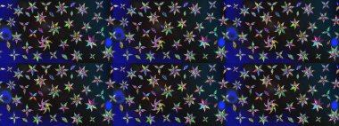 Çiçekli karalama şeklinde Raster çiçek deseni. Yumuşak, bahar çiçekli arka plan. Gri ve mavi renkte çiçekler.