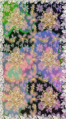 Doğu tarzı arabesk. Kusursuz altın desenli bukleler. Altın elementli gri renkler. Raster altın desen. Raster illüstrasyonu.